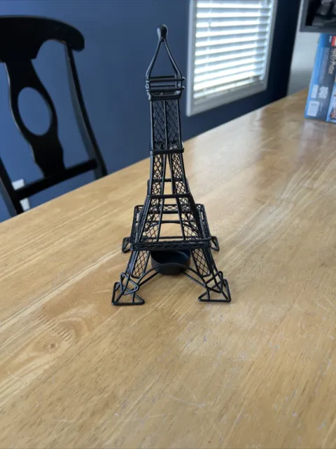Paris Eiffel Tower Tealight Candle Holder, Made Of Black Metal