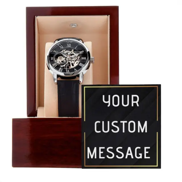 Custom Luxury Openwork Mechanical Watch for Him- Anniversary, Bday, Father's Day