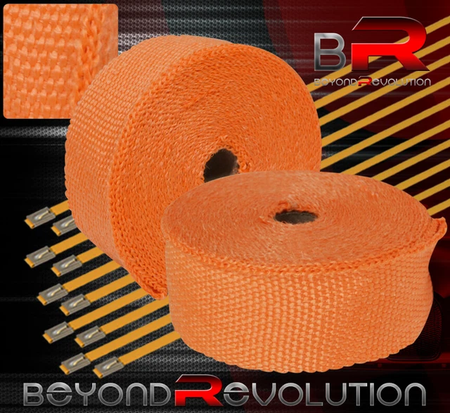 360" 30Ft High Temp Pipe Turbo Heat Wrap Manifold Header Jdm Orange