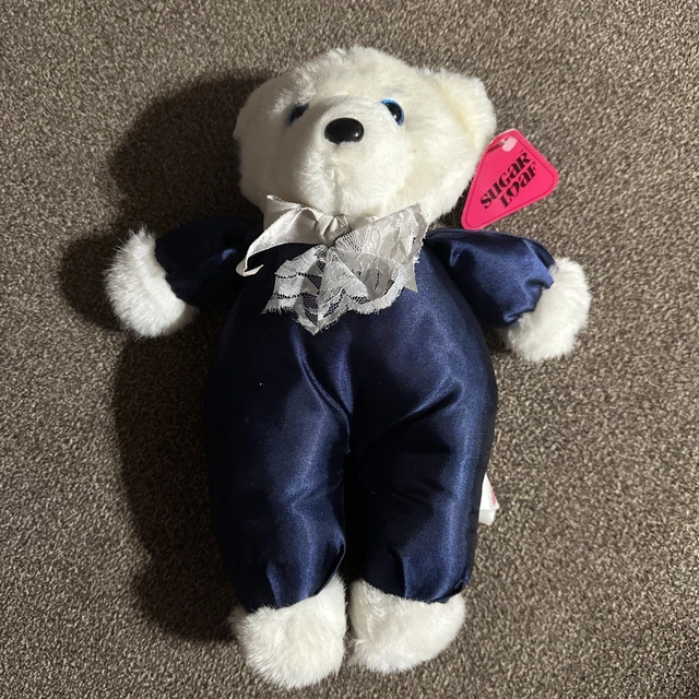 Vintage 1988 Sugar Loaf Bear Plush Blue Outfit ￼
