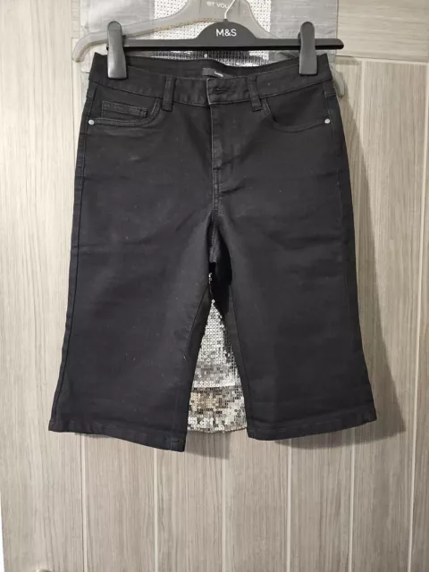 Ladies George At Asda Black Denim Jean Shorts Size 10. Bnwot
