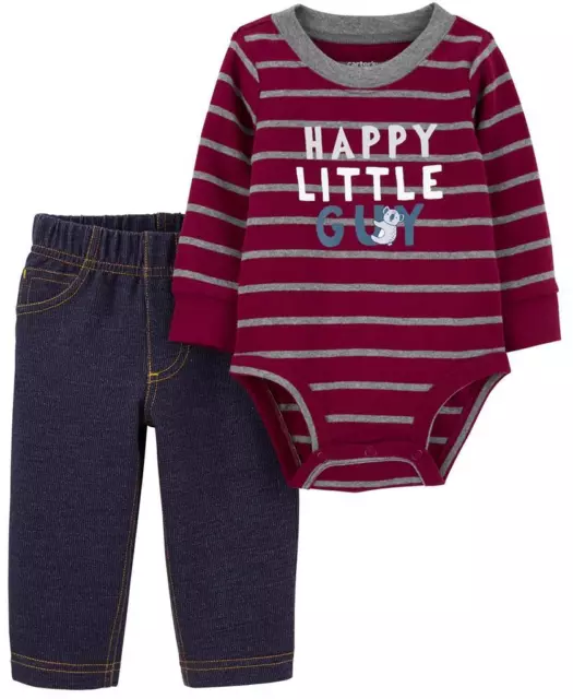 Baby Boys Carter's HAPPY LITTLE GUY Bodysuit & Pants Size 3 6 9 12 18 months NWT
