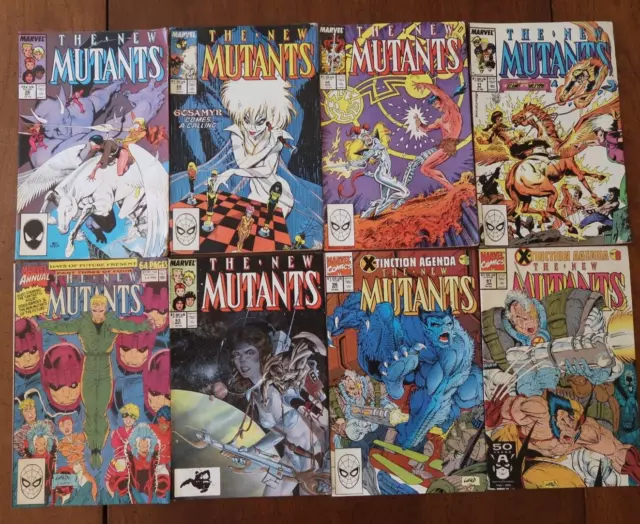 Lot Of 8 The New Mutants Comic Books Various Titles Marvel Copper Era Z2651