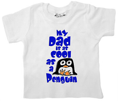 Papà Bambino T-Shirt " My Dad È Cool come Un Pinguino " Maglietta Love Vestiti