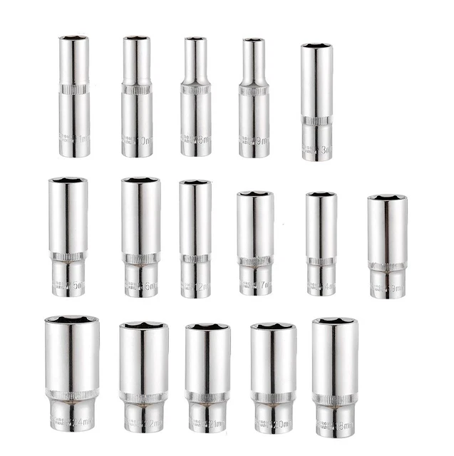 Presa esagonale profondità presa argento chiave 3/8 pollici 63 mm 8-24 mm