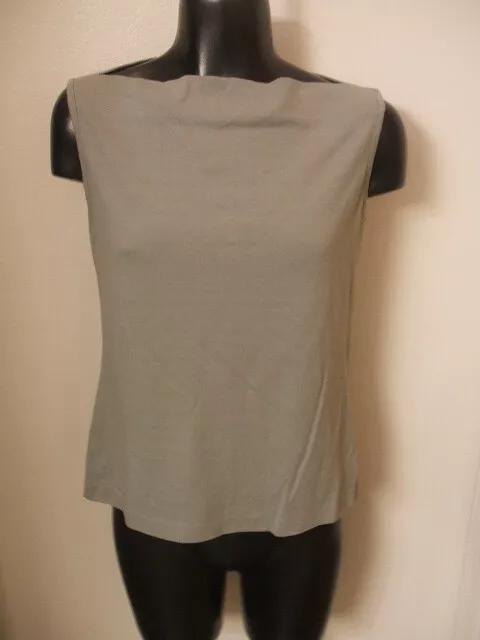 French Connection Sleeveless Top Light Grey Gray NWT Small Boatneck 8G216 New S