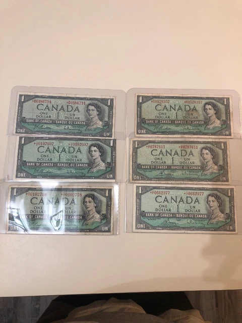 1954 CANADIAN REPLACEMENT *One Dollar Bank Notes In Circulated ...