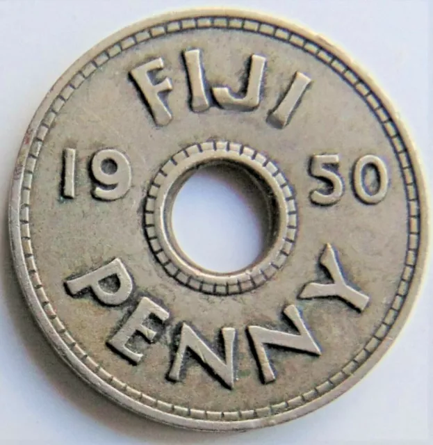 1950 Fiji George VI, Penny grading VERY FINE.