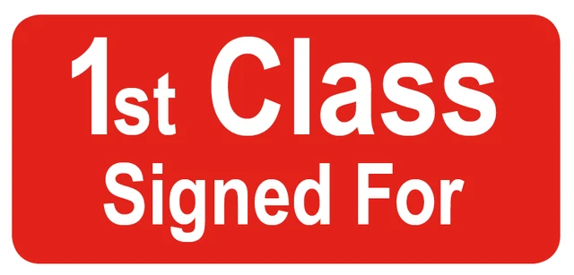 1ST CLASSE SIGNÉ Pour - Petit Rouge Vif Emballage Stickers - Adhésif ...
