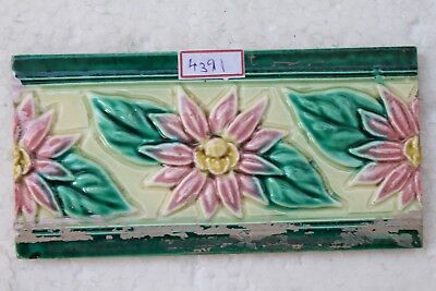 Old Circa 1930 Vintage Artdeco Ceramic Tile Border Made In Japan NH4391 3