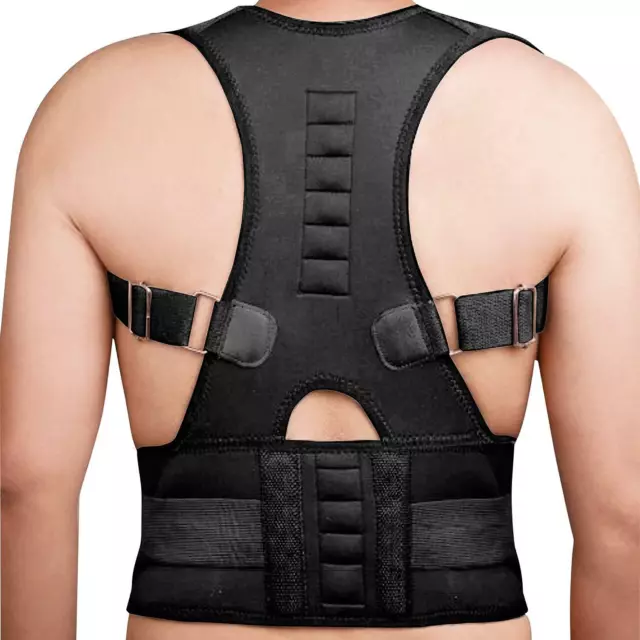 Neoprene Magnetic Posture Corrector Bad Back Lumbar Shoulder Support Belt Brace