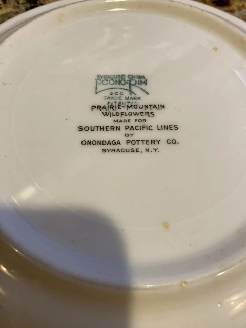 Southern Pacific RR PRAIRIE MOUNTAIN WILDFLOWERS Syracuse china Railroad 3