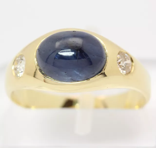 Saphir Ring in aus 14 kt 585 Gelb Gold mit Safir Brillanten Brillantring Diamant