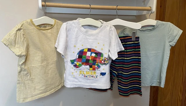 Girls Bundle Age 4-5 S/Sleeved T-Shirts & Shorts Bundle. JoJo Maman Bebe. Elmer.