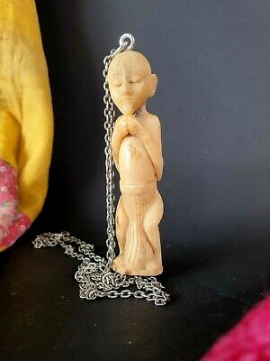 Old Borneo Carved Male Yak Bone Pendant on Chain …beautiful collection