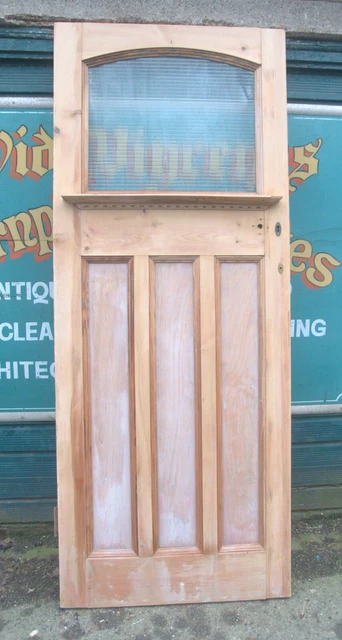 5085 Part glazed art deco 1930's door still wet from stripping.  Front door?
