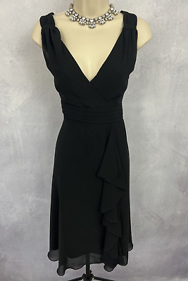 BETTY Jackson Black Madre della Sposa Occasione Speciale Argento Vestito Tuta Uk. 