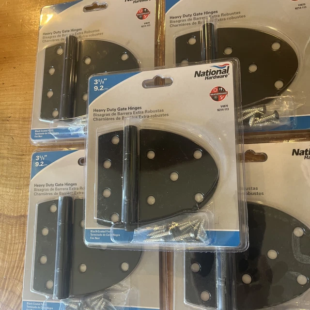 Lot x5 Hardware 3-5/8'' Heavy Duty Gate Hinges  Black Coated Finish Steel
