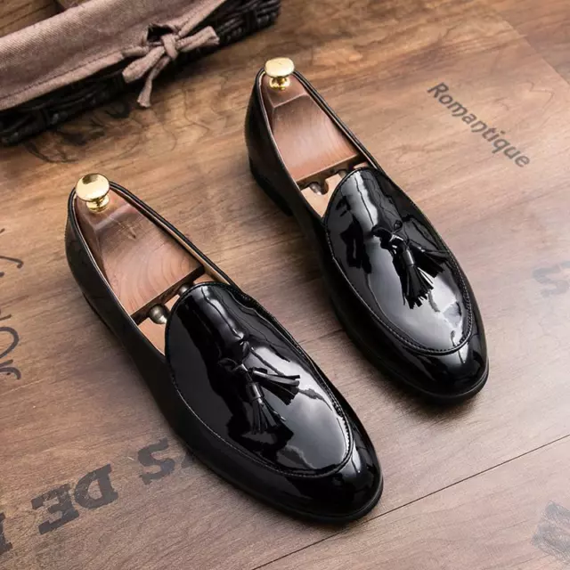 Men's Dress Tuxedo Shoes Loafers Shoes Classic Patent Leather Shoes