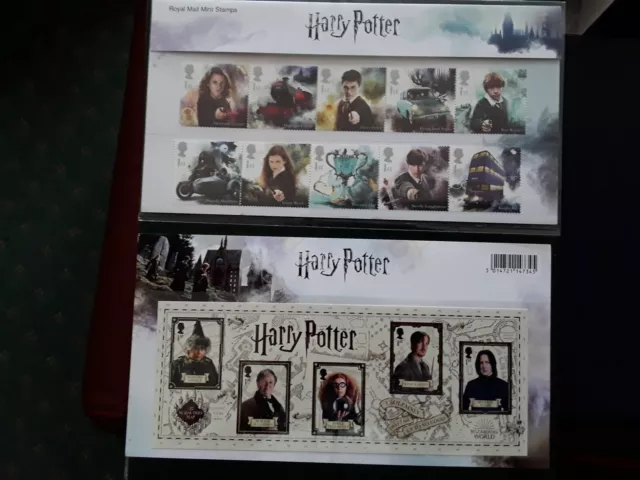 GB Royal Mail: Harry Potter 4 x Präsentationspakete inkl. 2 M/S.  45 x postfrisch Briefmarken.