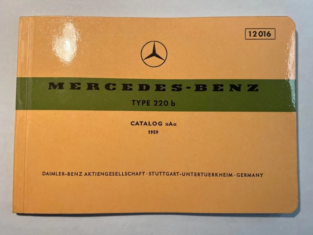RARE MERCEDES BENZ 220b Owner's Manual/Catalog 