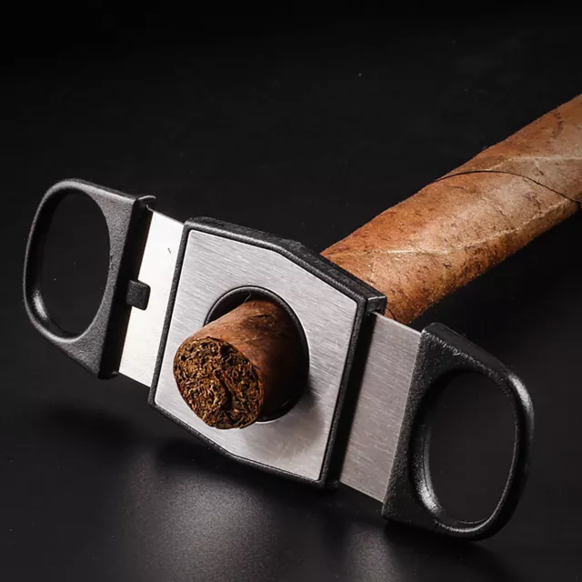 Cigar Cutter Double Blades Stainless Steel Scissors Tobacco Trimmer Smoke Tool 3