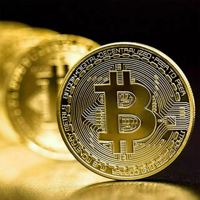 Coin Souvenir BTC Metal Physical Bitcoin Commemorative Gold Plated Collectible