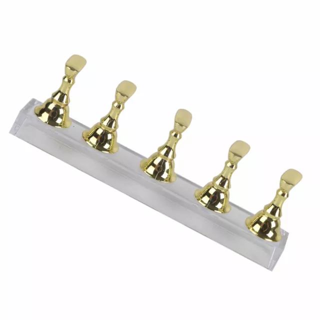 Falscher Nagel Display Standhalter Set Nail Art Practice Holder Gold Magnet
