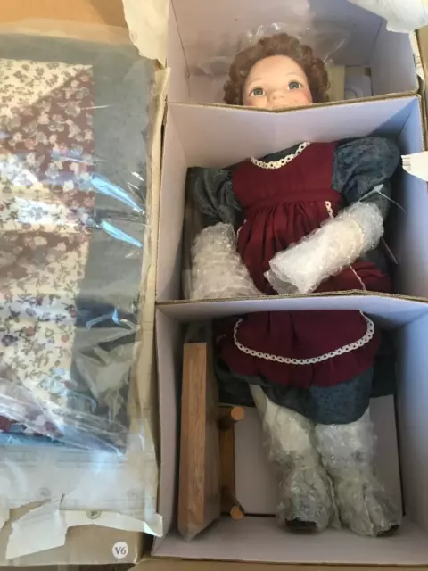 Ashton Drake Galleries Porcelain Louisa Doll - NIB 14in Quilt