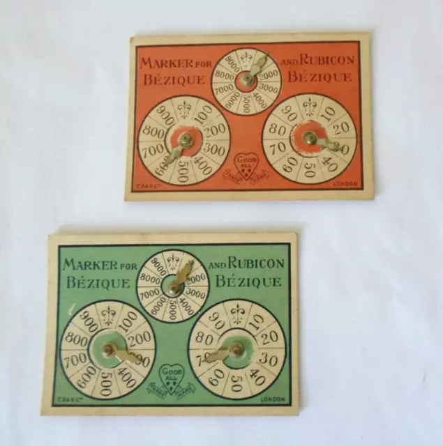 Antique Charles Goodall & Son Bezique Card Game Marker Scorecards