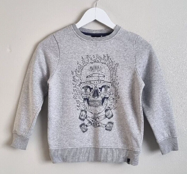 Felpa pullover animale ragazzo età 7-8 anni grigio