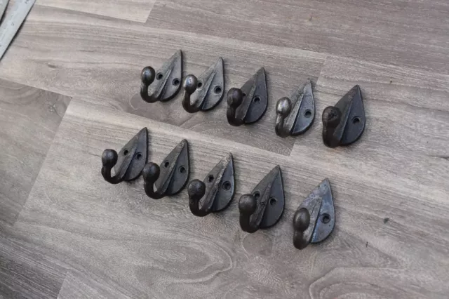 Vintage coat bath robe hanger cast iron Hooks library school acorn hanger 10 pcs