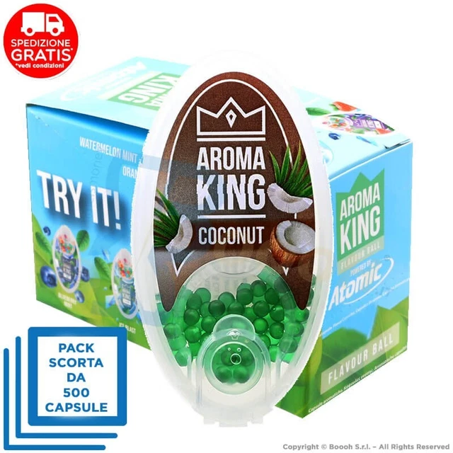 500 CAPSULE AROMATIZZANTI AL GUSTO DI COCCO ESOTICO by AROMA KING - COMPATIBILI