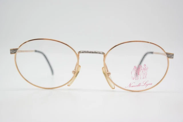 Lunettes Vintage Genny 609 Argent Noir - Monture Demi-lune Ovale - Neuf Sans étiquette - NOS Allemagne