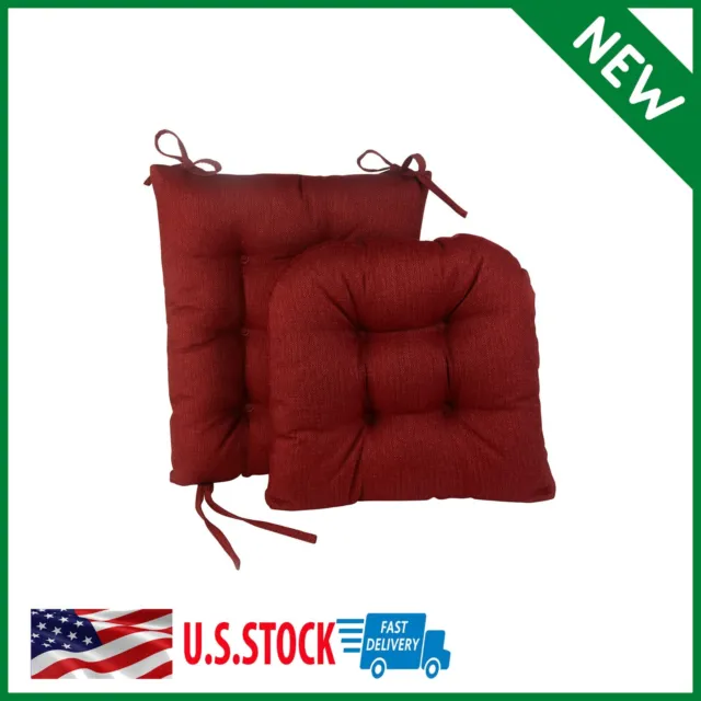 Non-Slip Jumbo Rocking Chair Cushions Set, Flame Red