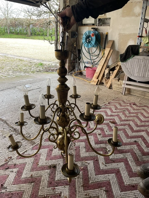 Victorian gold brass chandelier ceiling light