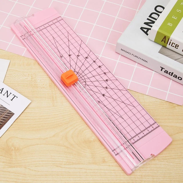 A4 Papierschneidemaschine Cutter Office Trimmer Foto Sammelalbum Klinge (Rosa)