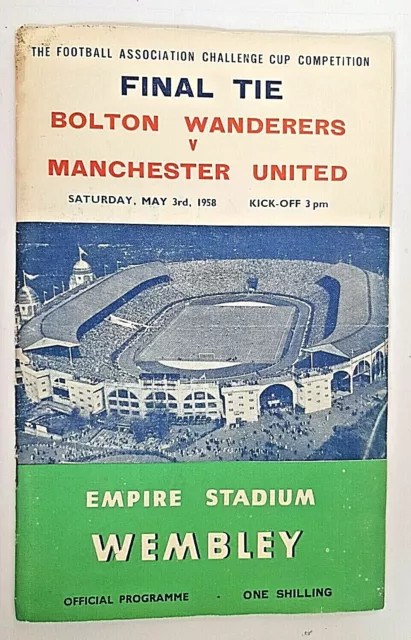 1958 Programme FA Challenge Cup Final plus Community Singing Sheet and Ticket