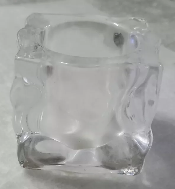 Teelichthalter Partylite Glas, schwer, 6x6x6cm