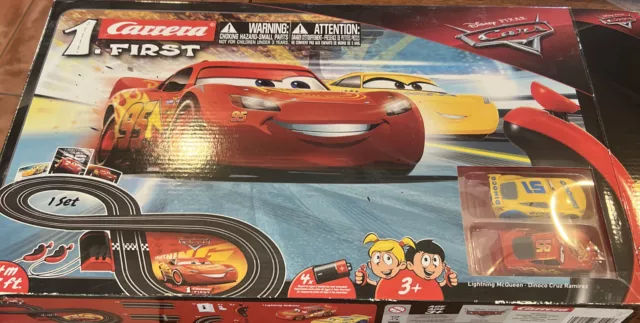 CARRERA FIRST DISNEY PIXAR CARS 3 SLOT CAR RACE TRACK 2 CARS GREAT Fun!!