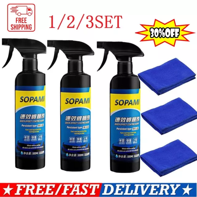 SOPAMI Car Coating Spray, Oil Film Emulsion Glass Cleaner, SOPAMI Quick  Effect Coating Agent, Car Glass Cleaner, SOPAMI Quickly Coat Car Wax Polish