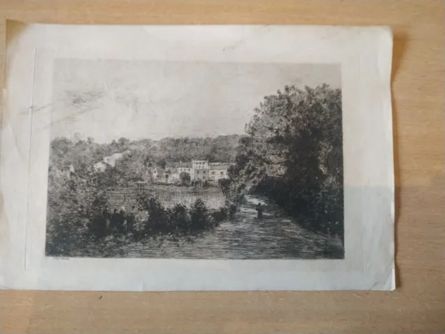 Gravure eau-forte ancienne imprimerie Cadart de Jean-Baptiste Corot