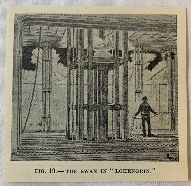 1895 Piccolo Rivista Incisione ~Theater Backstage~ Il Cigno IN Lohengrin