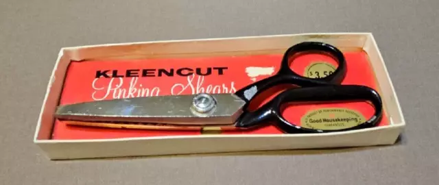 Vintage KLEENCUT Pinking Shears In Original Box Scissors USA Sewing Notions
