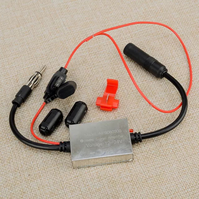 Car FM AM Anti-interference Radio Signal Antenna Amplifier Aerial Amp Booster