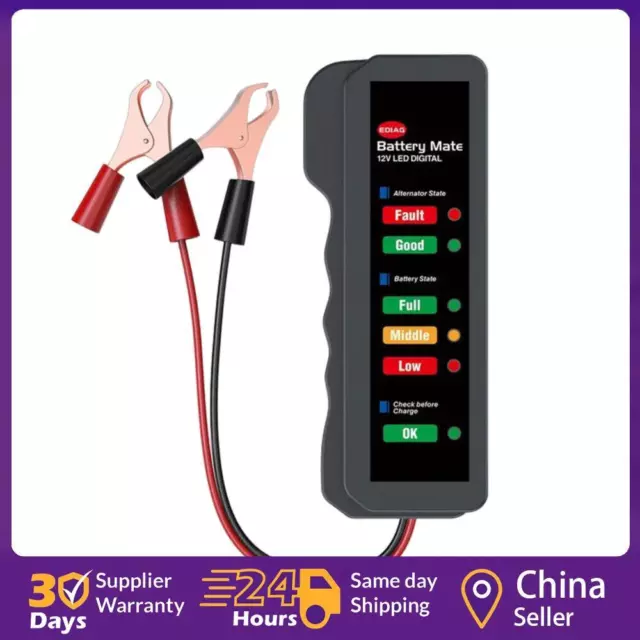 12V Car Battery Monitor Portable Battery Diagnostic Tool for Automotive Vehicle