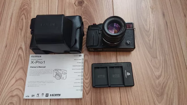 Fujifilm Fuji X-pro1, With 55mm Takumar Lens, Case.