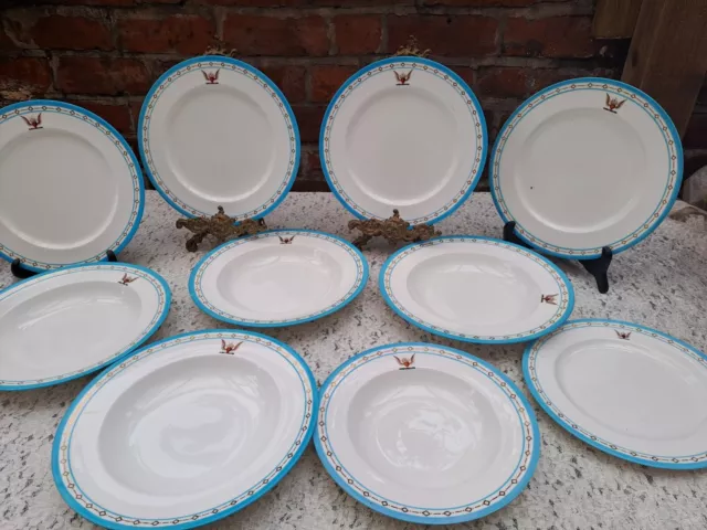 Antique Copeland  Turquoise & gold D2083 part dinner service *some damaged*