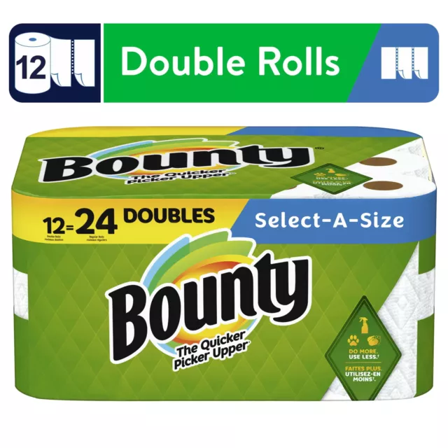 Paper Towels, 12 Double Rolls, White