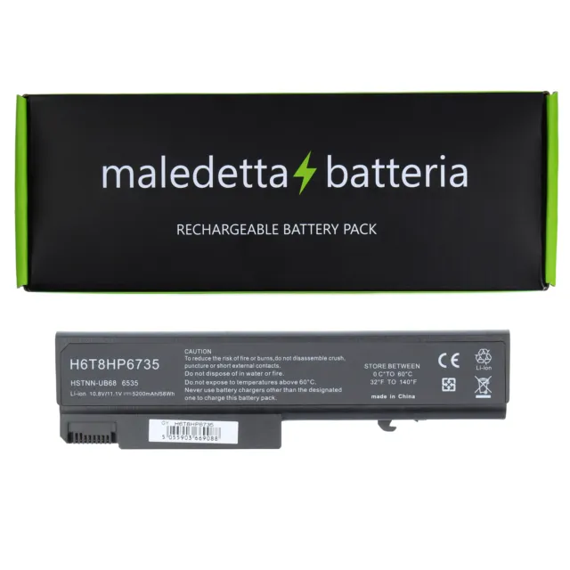 Batteria NERA 10.8-11.1 V 5200 mAh SOSTITUTIVA Hp-Compaq 482962-001,